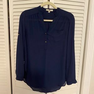 Navy long sleeve blouse